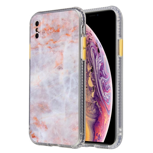 Coloured Glaze Marble TPU + PC Protective Case For iPhone X / XS(Orange)