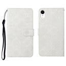Ethnic Style Embossed Pattern Horizontal Flip Leather Case with Holder & Card Slots & Wallet & Lanyard For iPhone XR(White)