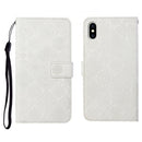 Ethnic Style Embossed Pattern Horizontal Flip Leather Case with Holder & Card Slots & Wallet & Lanyard For iPhone XS Max(White)