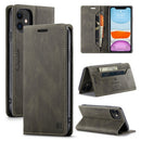AutSpace A01 Retro Skin-feel Crazy Horse Texture Horizontal Flip Leather Case with Holder & Card Slots & Wallet & RFID For iPhone 11(Coffee)