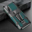 For Huawei P smart 2021 / Y7a Machine Armor Warrior Shockproof PC + TPU Protective Case(Army Green)