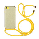 Glitter Powder Shockproof TPU Protective Case with Lanyard For iPhone SE 2020 / 8 / 7(Yellow)