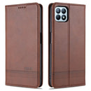 For OPPO A72 5G AZNS Magnetic Calf Texture Horizontal Flip Leather Case with Card Slots & Holder & Wallet(Dark Brown)