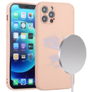 Frosted Magnetic Glass Magsafe Case For iPhone 12 Pro(Pink)