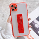 Translucent Frosted TPU + PC Magnetic Protective Case with Bright Color Invisible Bracket For iPhone 11 Pro(Red)