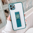 Translucent Frosted TPU + PC Magnetic Protective Case with Bright Color Invisible Bracket For iPhone 11 Pro Max(Dark Green)
