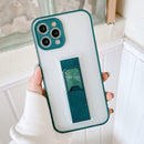 Translucent Frosted TPU + PC Magnetic Protective Case with Bright Color Invisible Bracket For iPhone 12(Dark Green)