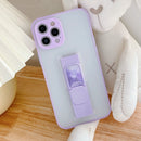 Translucent Frosted TPU + PC Magnetic Protective Case with Bright Color Invisible Bracket For iPhone 12 Pro(Purple)