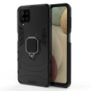 For Samsung Galaxy A12 5G PC + TPU Shockproof Protective Case with Magnetic Ring Holder(Black)