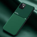 Classic Tilt Strip Grain Magnetic Shockproof PC + TPU Case For iPhone 12 mini(Green)