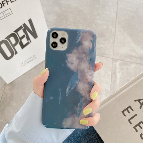 Water Sticker Shockproof Hard Protective Case For iPhone 11 Pro(Cloud Whale)
