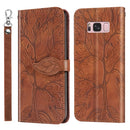 For Samsung Galaxy S8+ Life of Tree Embossing Pattern Horizontal Flip Leather Case with Holder & Card Slot & Wallet & Photo Frame & Lanyard(Brown)