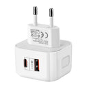 YSY-6087 20W PD + QC 3.0 Dual Ports Travel Charger Power Adapter, EU Plug