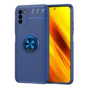 For Xiaomi Poco M3 Metal Ring Holder 360 Degree Rotating TPU Case(Blue)