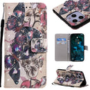 3D Painting Horizontal Flip Leather Case with Holder & Card Slot & Lanyard For iPhone 12 Pro Max(Black Butterflies)