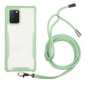For Samsung Galaxy A51 Acrylic + Color TPU Shockproof Case with Neck Lanyard(Avocado)