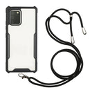 For Samsung Galaxy A91 / M80s / S10 Lite Acrylic + Color TPU Shockproof Case with Neck Lanyard(Black)