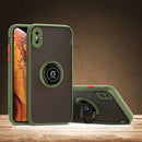 Q Shadow 1 Generation Series TPU + PC Protective Case with 360 Degrees Rotate Ring Holder For iPhone X / XS(Grass Green)