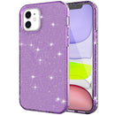 Transparent Glitter Powder Protective Case For iPhone 12 mini(Purple)