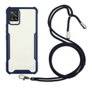 For vivo V20 Acrylic + Color TPU Shockproof Case with Neck Lanyard(Dark Blue)
