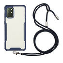For OnePlus 8T Acrylic + Color TPU Shockproof Case with Neck Lanyard(Dark Blue)