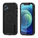 RedPepper Shockproof Waterproof Solid Color PC + TPU Magsafe Case with Holder For iPhone 12(Black)