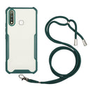For OPPO A31 2020 / A8 Acrylic + Color TPU Shockproof Case with Neck Lanyard(Dark Green)