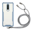 For OPPO F11 Pro Acrylic + Color TPU Shockproof Case with Neck Lanyard(Milk Grey)