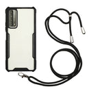 For Huawei P smart 2021 Acrylic + Color TPU Shockproof Case with Neck Lanyard(Black)