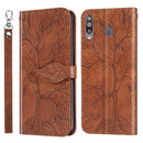 For Samsung Galaxy A8s Life of Tree Embossing Pattern Horizontal Flip Leather Case with Holder & Card Slot & Wallet & Photo Frame & Lanyard(Brown)