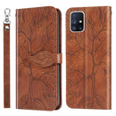 For Samsung Galaxy A71 Life of Tree Embossing Pattern Horizontal Flip Leather Case with Holder & Card Slot & Wallet & Photo Frame & Lanyard(Brown)