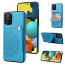 For Samsung Galaxy A71 Embossed Pattern PU + TPU Protective Case with Holder & Wallet & Card Slots(Blue)