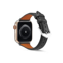 Genuine Leather Watchband For Apple Watch Series 7 45mm / 6 & SE & 5 & 4 44mm / 3 & 2 & 1 42mm(Black)