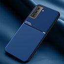 For Samsung Galaxy S21+ 5G Classic Tilt Strip Grain Magnetic Shockproof PC + TPU Case(Blue)