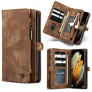 For Samsung Galaxy S21 5G CaseMe Detachable Multifunctional Horizontal Flip Leather Case, with Card Slot & Holder & Zipper Wallet & Photo Frame(Brown)