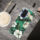 For OnePlus 9 Shockproof Painted Transparent TPU Protective Case(Sasanqua)