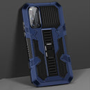 For vivo V19 Vanguard Warrior All Inclusive Double-color Shockproof TPU + PC Protective Case with Holder(Blue)
