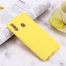 For Galaxy A10s Solid Color Liquid Silicone Shockproof Full Coverage Protective Case(Yellow)
