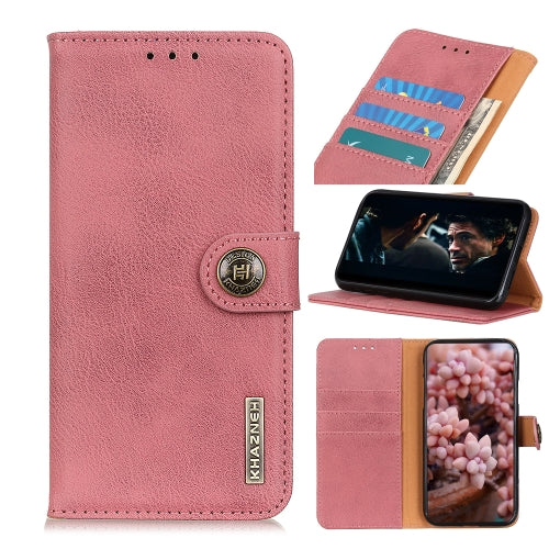For UMIDIGI A9 Pro KHAZNEH Cowhide Texture Horizontal Flip Leather Case with Holder & Card Slots & Wallet(Pink)