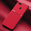For OPPO R11s Classic Tilt Strip Grain Magnetic Shockproof PC + TPU Case(Red)