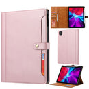 Calf Texture Double Fold Clasp Horizontal Flip Leather Tablet Case with Photo Frame & Holder & Card Slots & Wallet For iPad Pro 12.9 inch (2020)(Rose Gold)