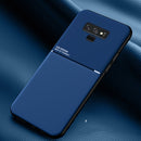 For Samsung Galaxy Note9 Classic Tilt Strip Grain Magnetic Shockproof PC + TPU Case(Blue)