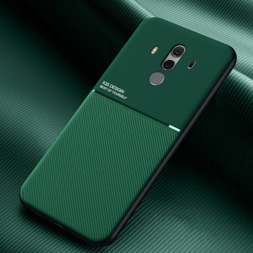 For Huawei Mate 10 Pro Classic Tilt Strip Grain Magnetic Shockproof PC + TPU Case(Green)