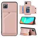 For OPPO Realme C11 Skin Feel PU + TPU + PC Back Cover Shockproof Case with Card Slots & Holder & Photo Frame(Rose Gold)