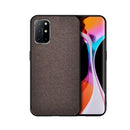 For OnePlus 8T Shockproof Splicing PU + Cloth Protective Case(Mercerized Brown)