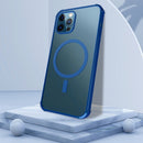 R-JUST Electroplated All-inclusive TPU Airbag Shockproof Magsafe Case For iPhone 12 Pro Max(Blue)