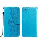 For Xiaomi Redmi Go Flower Vine Embossing Pattern Horizontal Flip Leather Case with Card Slot & Holder & Wallet & Lanyard(Blue)