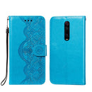 For Xiaomi Redmi K20 Flower Vine Embossing Pattern Horizontal Flip Leather Case with Card Slot & Holder & Wallet & Lanyard(Blue)