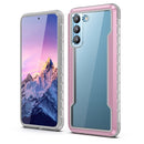 For Samsung Galaxy S21 Ultra 5G iPAKY Thunder Series Aluminum Frame + TPU Bumper + Clear PC Shockproof Case(Rose Gold)