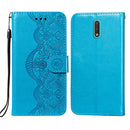 For Nokia 2.3 Flower Vine Embossing Pattern Horizontal Flip Leather Case with Card Slot & Holder & Wallet & Lanyard(Blue)